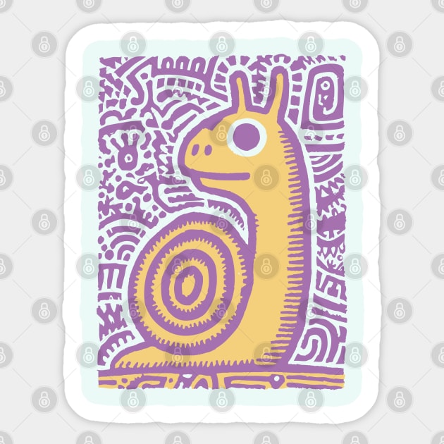 Psychedelic Snail | Groovy Garden Creature Sticker by TuncGK